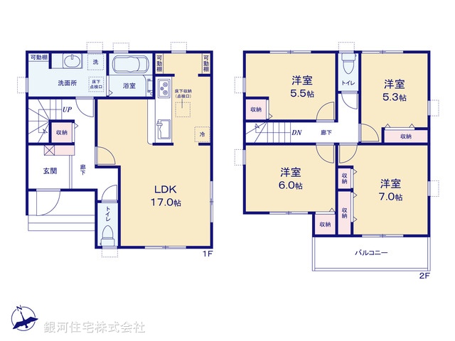G00399709 埼玉県越谷市大字大泊 新築一戸建て 4290万円【間取図】