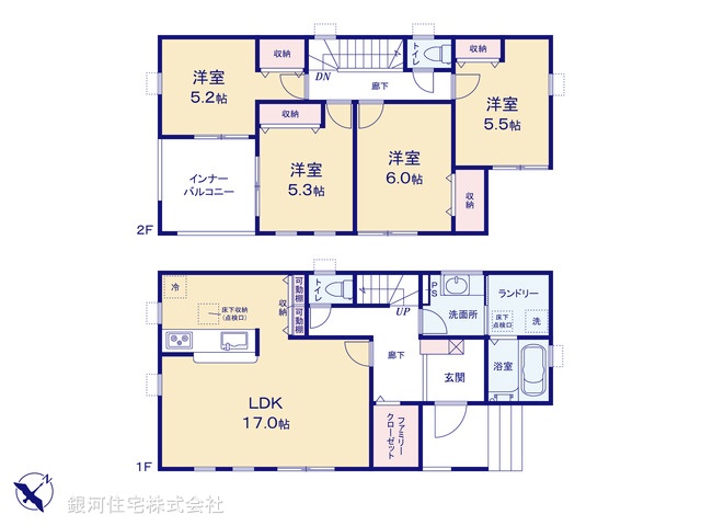 G00399712 埼玉県越谷市大字三野宮 新築一戸建て 3799万円【間取図】