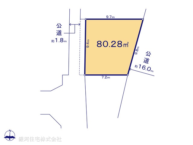 G00399736 神奈川県厚木市旭町４丁目 土地(建築条件付土地) 3800万円【区画図】